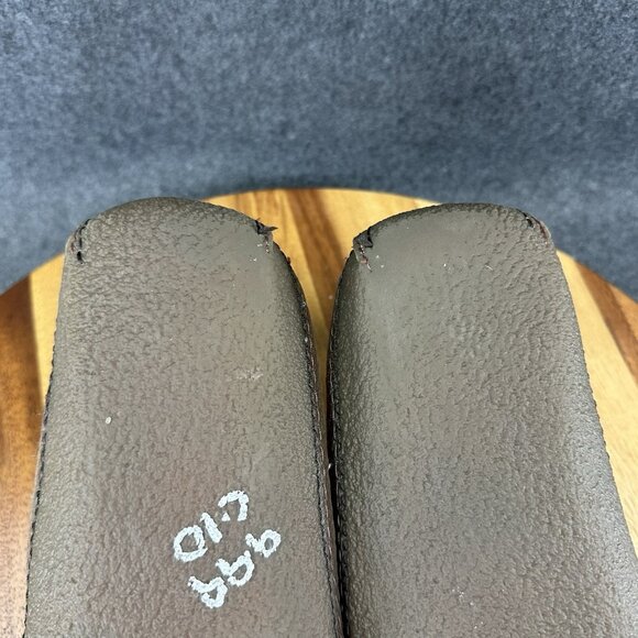 LL Bean Slippers Brown Leather Moccasins Womens 10 Shearling Handsewn 212985 - Picture 10 of 11